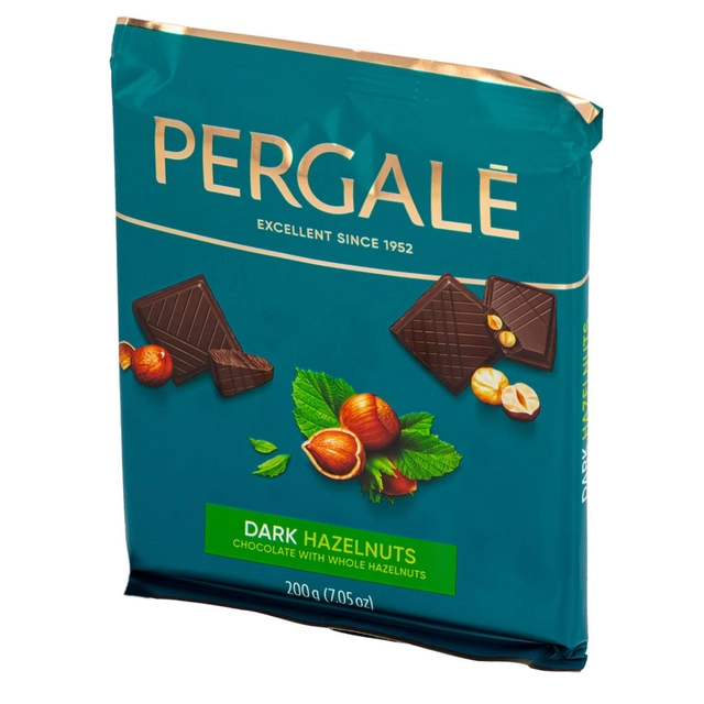 Dark chocolate with healthy hazelnuts PERGALĖ, 200 g