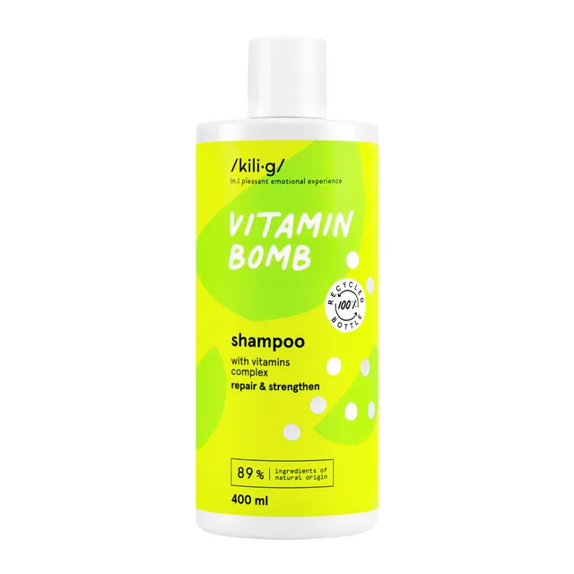 Укрепляющий шампунь для волос с витаминным комплексом KILIG VITAMIN BOMB, 400 мл