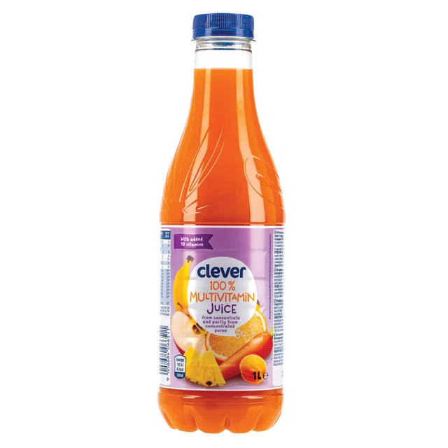 Multivitamin juice 100% with 10 vitamins CLEVER, 1 l