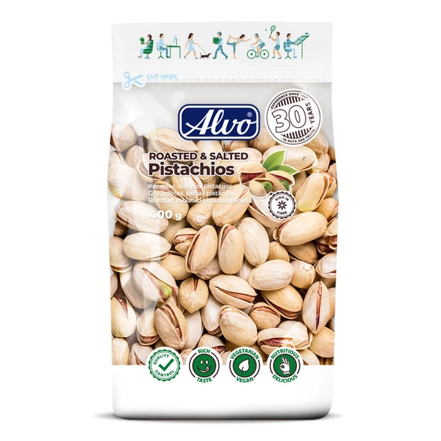 Kepintos sūdytos pistacijos ALVO, 400 g
