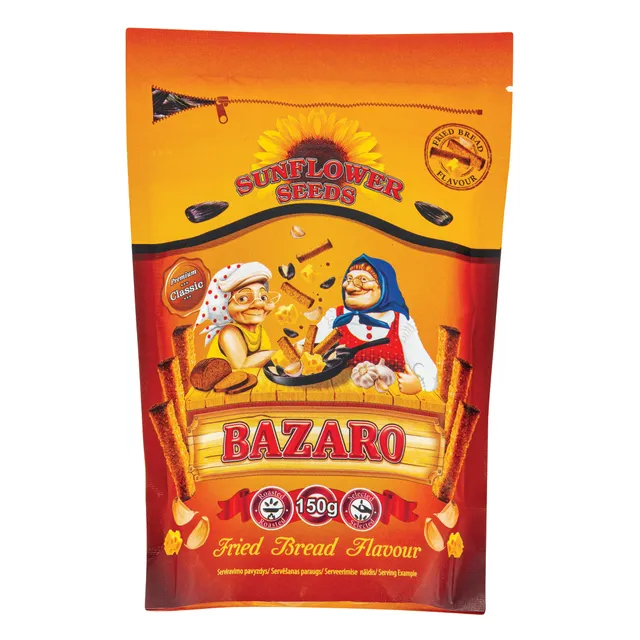 Black sunflower seeds baked with garlic and cheese seasoning BAZARO, 150 g