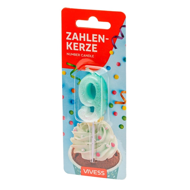 Žvakutė tortui VIVESS skaičius 9