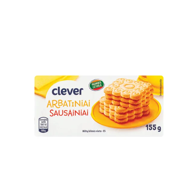 Arbatiniai sausainiai CLEVER, 155 g
