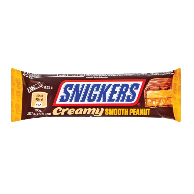 Batonėlis SNICKERS CREAMY PEANUT BUTTER, 36,5 g