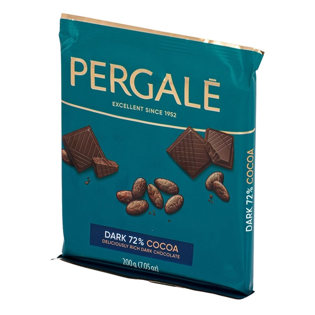 Dark chocolate 72% PERGALĖ, 200 g