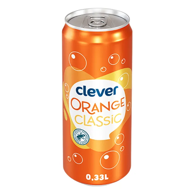Газированный напиток со вкусом апельсина CLEVER, 330 мл