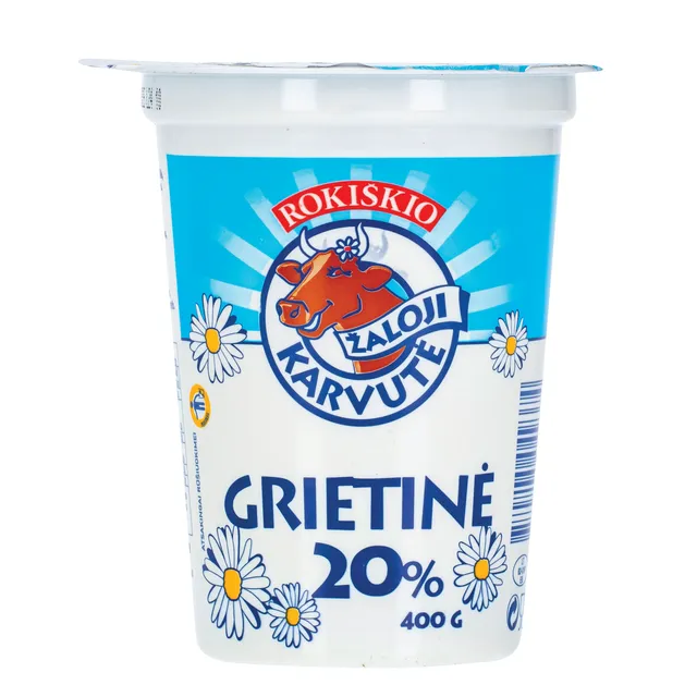 Сметана ŽALOJI KARВУТĖ, 20% жира, 400 г