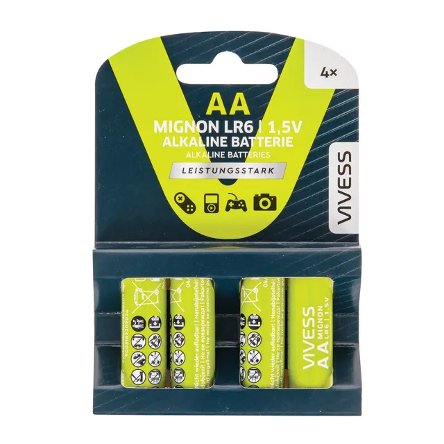 Elementai VIVESS AA LR6, 1,5V, 4 vnt