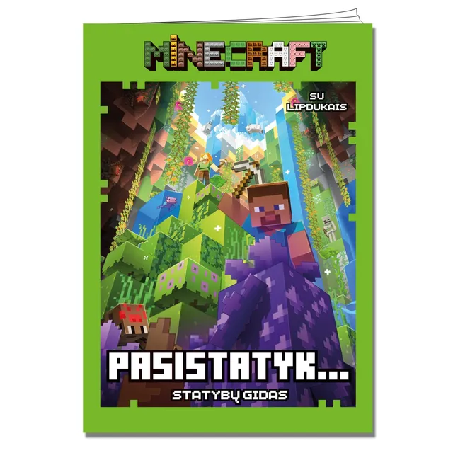 Knyga MINECRAFT. PASISTATYK. STATYBŲ GIDAS su lipdukais