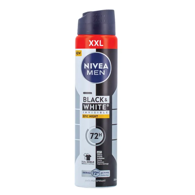 Purškiamas antiperspirantas vyrams NIVEA MEN BLACK & WHITE EPIC NIGHT, 250 ml