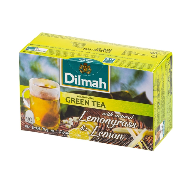 Žalioji arbata DILMAH LEMONGRASS & LEMON GREEN, 20 vnt.