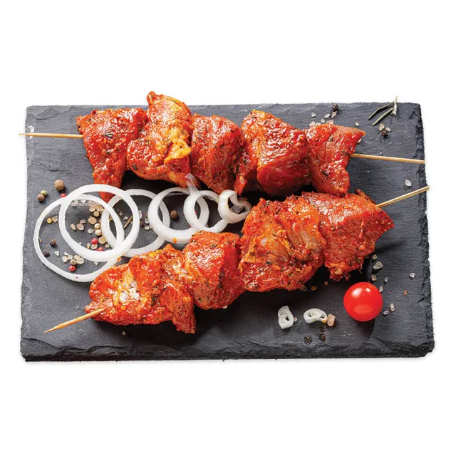 Pork neck shashlik in onion marinade