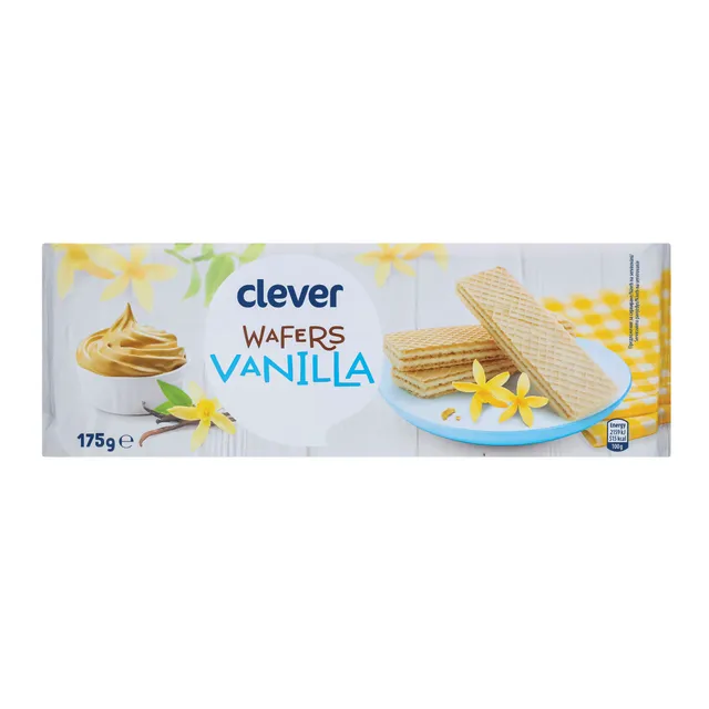 Вафли с ванильной начинкой CLEVER, 175 г