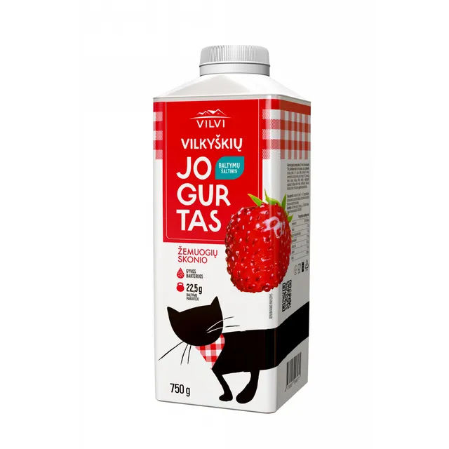 Jogurtas žemuogių skonio VILVI, 2% rieb., 750 g