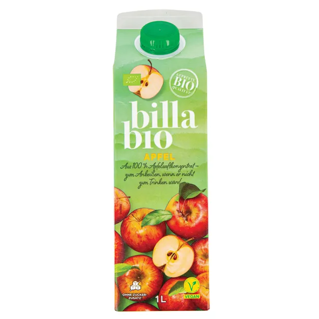 Obuolių sultys 100% BILLA BIO, 1 l