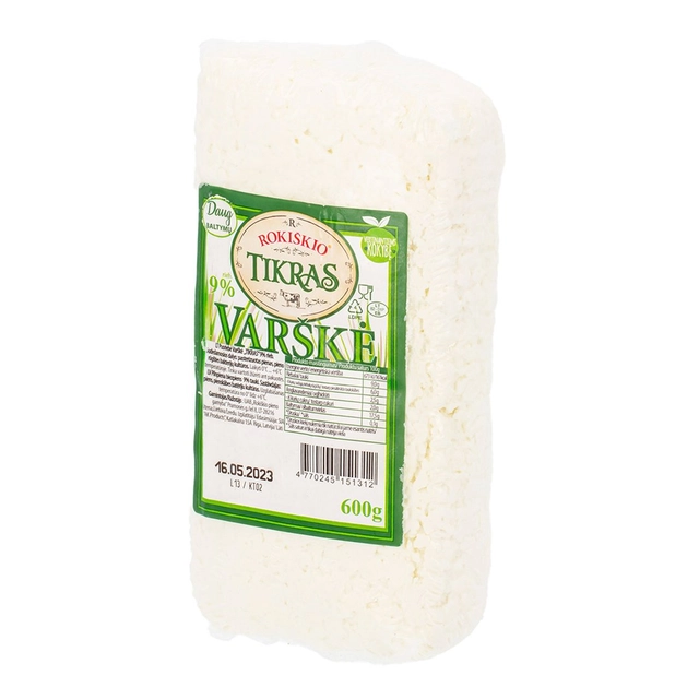 Varškė ROKIŠKIO Tikras 9% rieb., 600 g