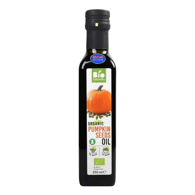 Ekologiškas šalto spaudimo moliūgų sėklų aliejus BIONATURALIS, 250 ml