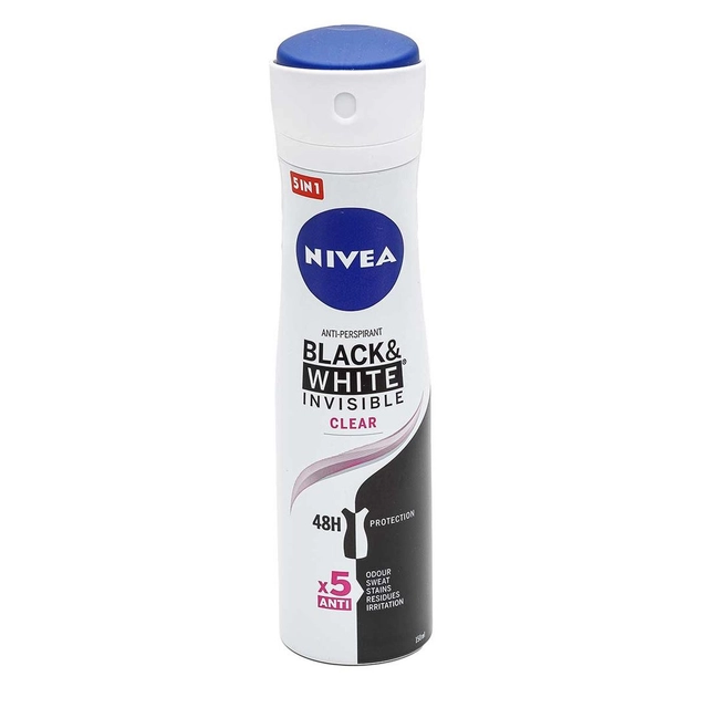Moteriškas purškiamasis dezodorantas NIVEA BLACK & WHITE, 150 ml