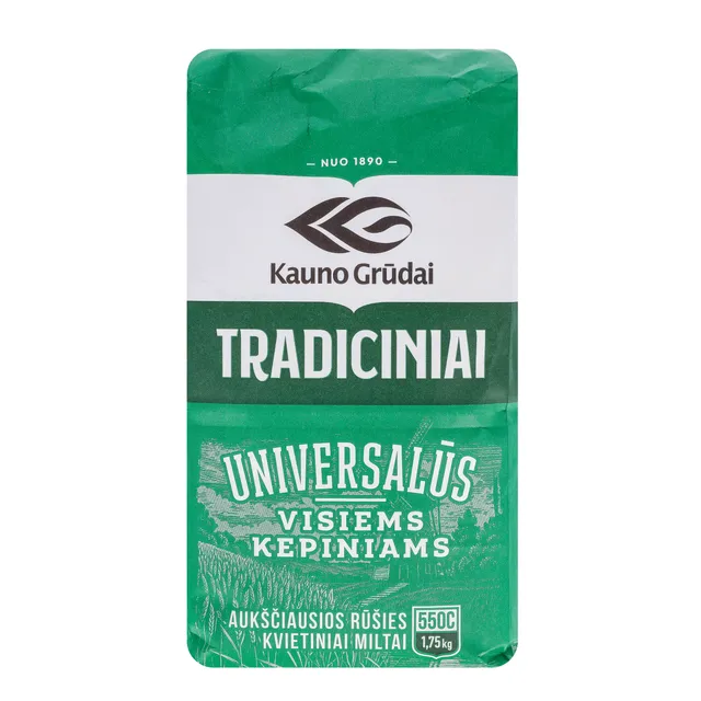 Aukščiausios rūšies kvietiniai miltai KAUNO GRŪDAI 550C, 1,75 kg