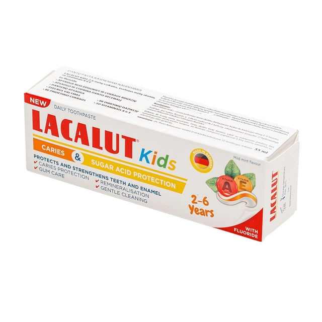 Зубная паста для детей 2-6 лет LACALUT KIDS, 55 мл