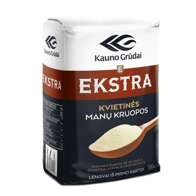 Kvietinės manų kruopos KAUNO GRŪDAI EKSTRA, 500 g