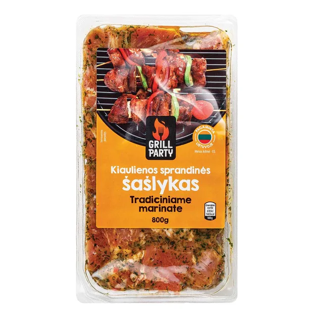 Kiaulienos sprandinės šašykas GRILL PARTY TRADICINIS, 800 g