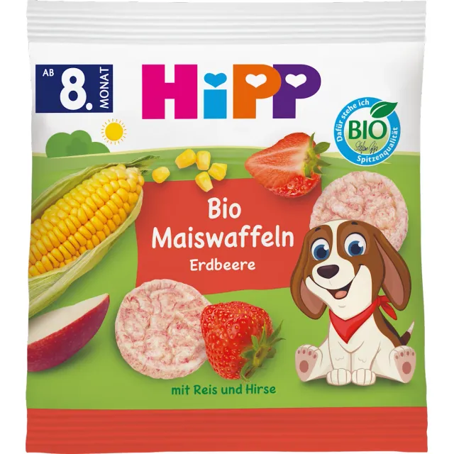 Organic cakes with strawberries from 8 months HiPP, 23 g