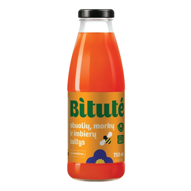 Apple, carrot and ginger juice with pulp IKI ŪKIS/BITUTĖ, 750 ml