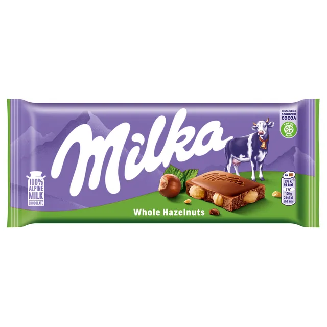 Šokoladas MILKA WHOLENUTS, 100 g