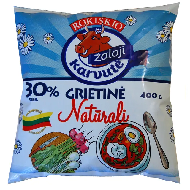 Sour cream 30% fat ŽALOJI KARVUTĖ, 400 g