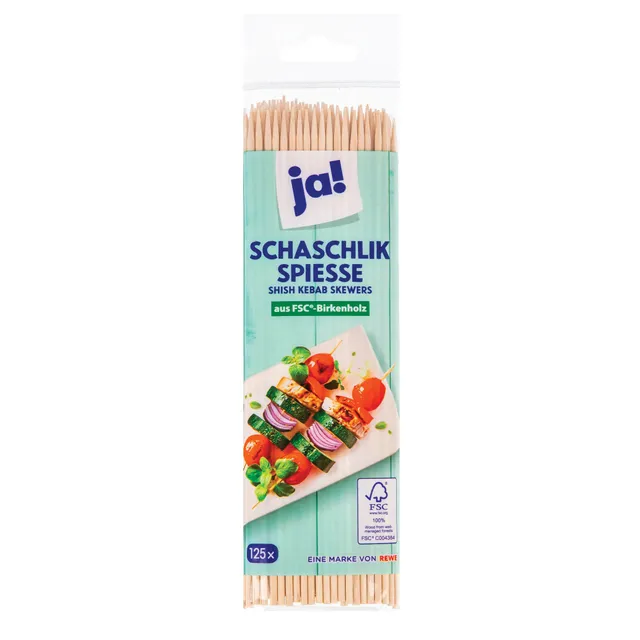 Virbai šašlykams 20cm VIVESS, 125 vnt.