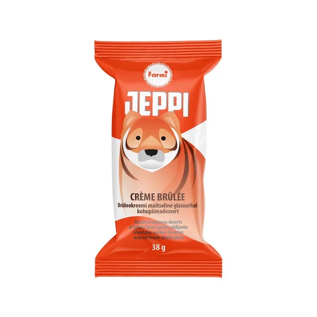 Glazed curd dessert JEPPI with Creme Brulee filling, 38 g