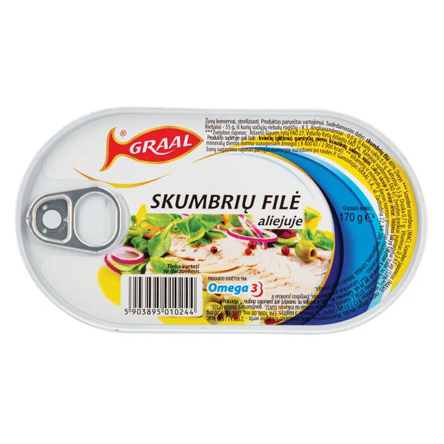 Skumbrių filė aliejuje GRAAL, 170 g