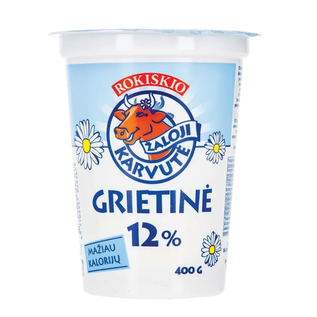 Сметана ŽALOJI KARВУТĖ, 12% жира, 400 г
