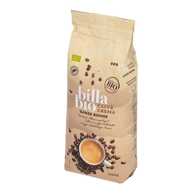 Ekologiškos kavos pupelės BILLA BIO CREMA, 1 kg