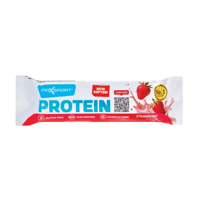 Baltyminis batonėlis braškių skonio MAX SPORT, 50 g