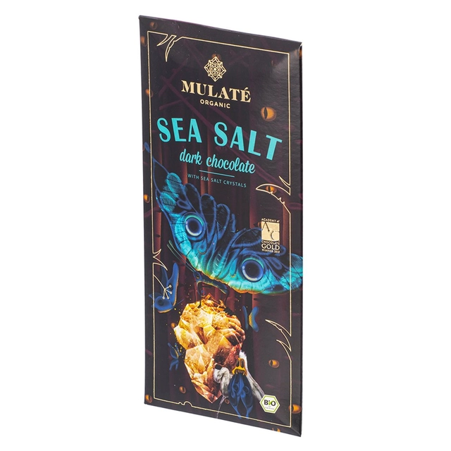 Органический темный шоколад с кристаллами морской соли MULATE ORGANIC SEA SALT, 80 г