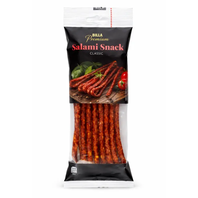 Vytintos Salami užkandžių dešrelės klasikinės BILLA PREMIUM, 100 g