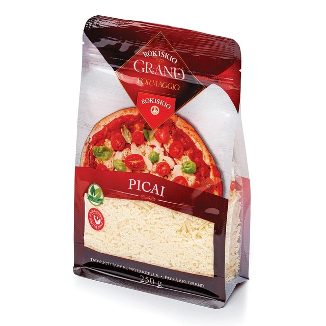Tarkuoti sūriai picai ROKIŠKIO GRAND 44%, 250 g