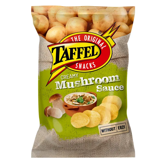 Bulvių traškučiai TAFFEL CREAMY MUSHROOM, 130 g