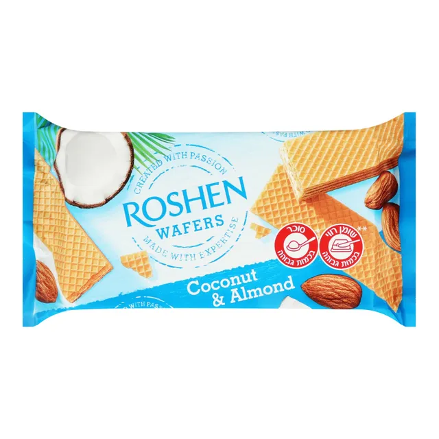 Вафли с кокосовой и миндальной начинкой ROSHEN, 216 г