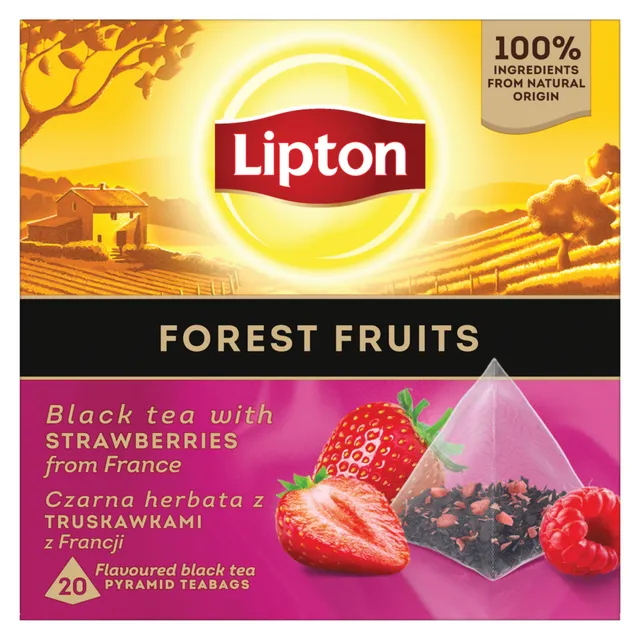 Juodoji arbata su miško uogų skoniu LIPTON, 20 vnt.