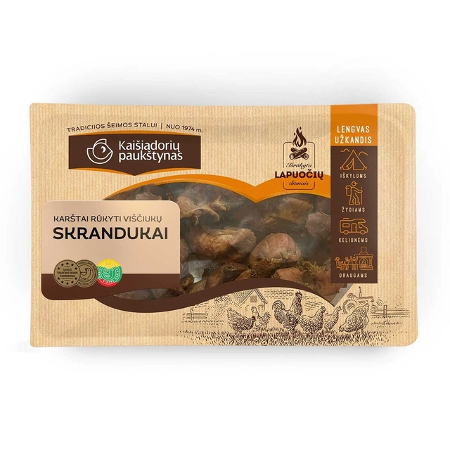 Karštai rūkyti viščiukų broilerių skrandukai, 250 g
