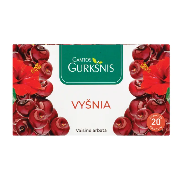 Vyšnių arbata GAMTOS GURKŠNIS, 20 x 2 g