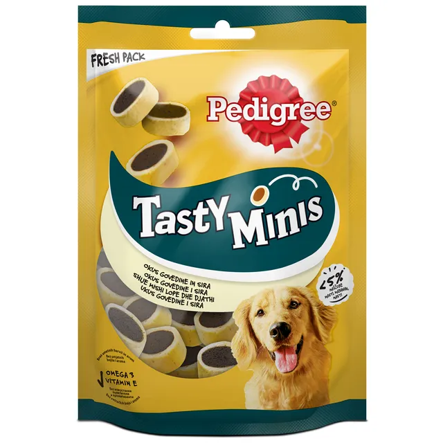 Chews with beef and cheese flavor PEDIGREE TASTY MINIS, 140 g