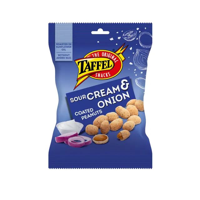 Sūdyti riešutai grietinės ir svogūnų skonio TAFFEL, 150 g