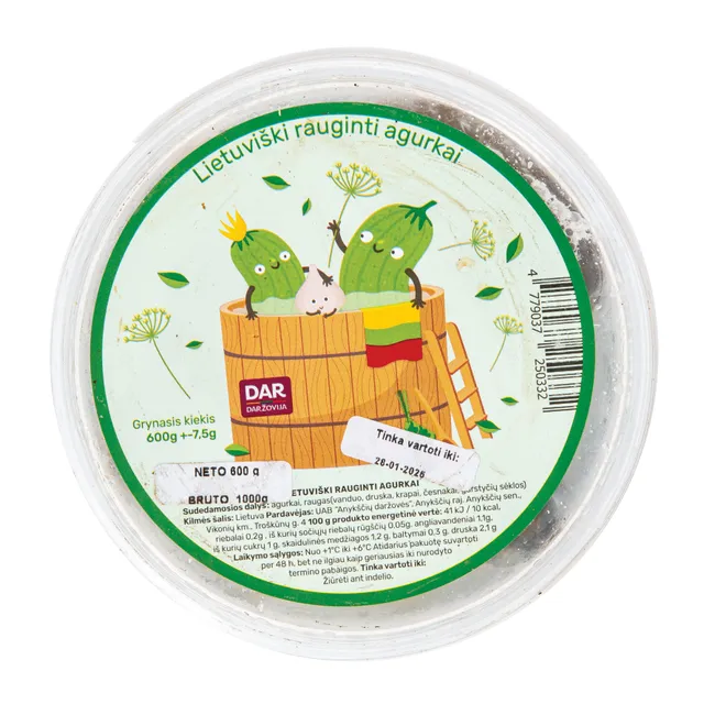 Rauginti agurkai kibirėlyje, 600 g