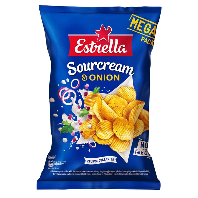 Картофельные чипсы со вкусом сметаны и лука ESTRELLA, 250 г