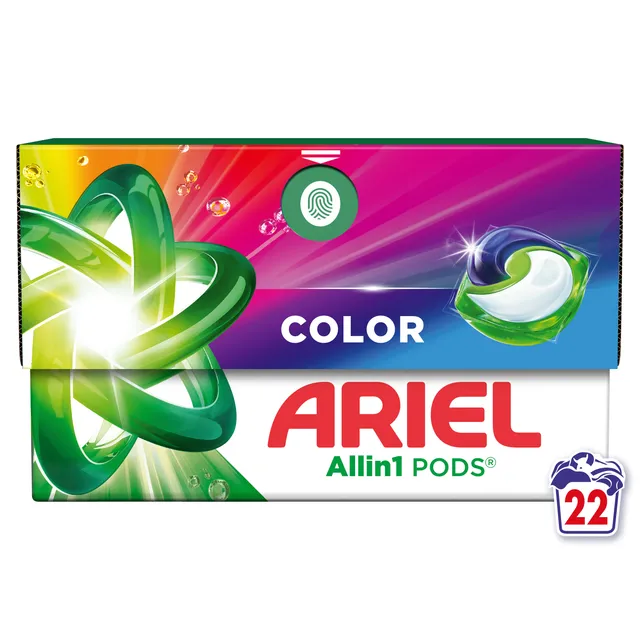 Skalbimo kapsulės ARIEL COLOR, 22 skalbimų