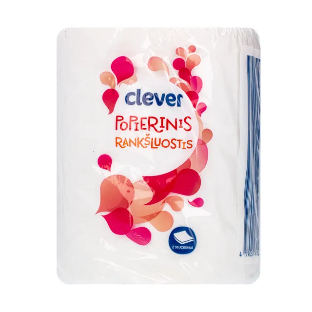 Popierinis rankšluostis CLEVER JUMBO (2 sluoksnių), 1 ritinėlis